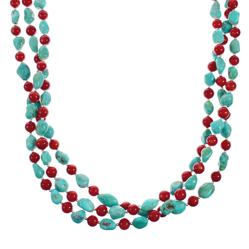 Native American Navajo Multicolor Sterling Silver Necklace Set TX10168