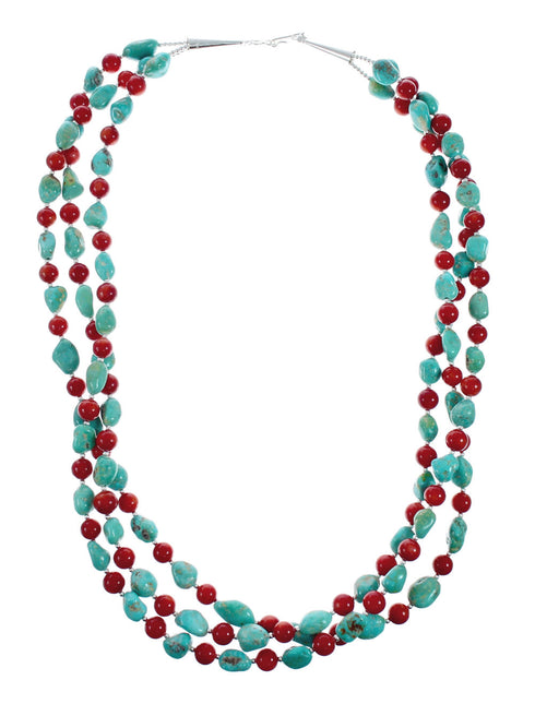 Native American Navajo Multicolor Sterling Silver Necklace Set TX10168