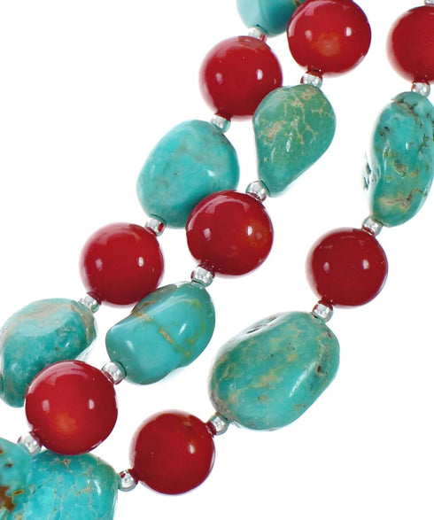 Native American Navajo Multicolor Sterling Silver Necklace Set TX10168