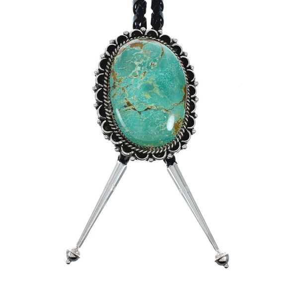 Turquoise Native American Navajo Sterling Silver Bolo Tie TX10171