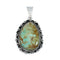 Navajo Native American Sterling Silver Turquoise Pendant TX10169
