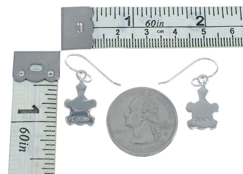 Sterling Silver Multicolor Inlay Turtle Hook Dangle Earrings TX10170