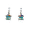 Sterling Silver Inlay Multicolor Turtle Navajo Post Dangle Earrings TX10176