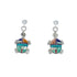 Sterling Silver Inlay Multicolor Turtle Navajo Post Dangle Earrings TX10176