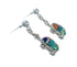 Sterling Silver Inlay Multicolor Turtle Navajo Post Dangle Earrings TX10176