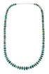 Native American Turquoise Navajo Sterling Silver Bead Necklace TX10177