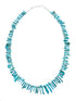 Genuine Native American Turquoise Sterling Silver Bead Necklace TX10183