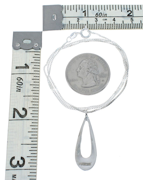 Southwestern Multicolor Inlay Sterling Silver Pendant 16" Box Chain Necklace TX10185