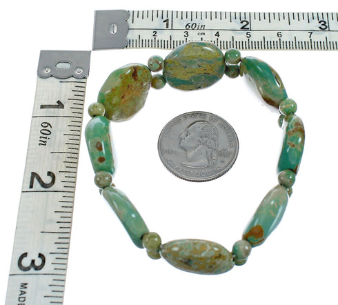 Genuine Native American Navajo Turquoise Bead Stretch Bracelet TX10186