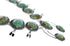 Navajo Kingman Turquoise Sterling Silver Naja Squash Blossom Necklace Set TX10190