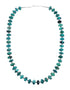 Navajo Kingman Turquoise Sterling Silver Bead Necklace TX10194