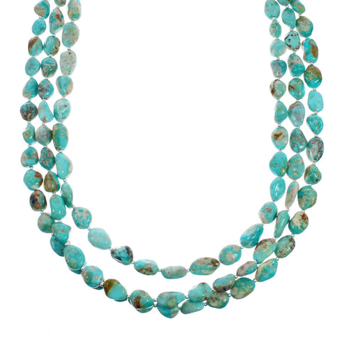 Native American Navajo Turquoise Sterling Silver Necklace Set TX10195