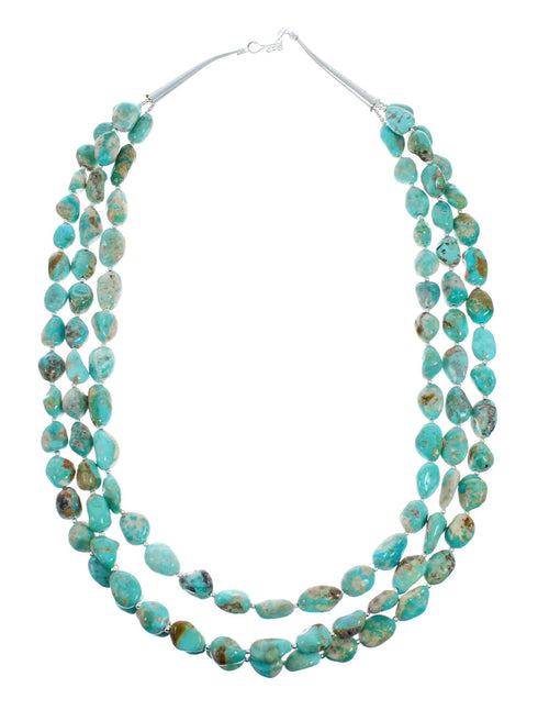 Native American Navajo Turquoise Sterling Silver Necklace Set TX10195