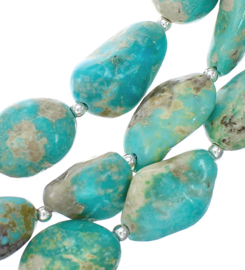 Native American Navajo Turquoise Sterling Silver Necklace Set TX10195