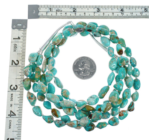 Native American Navajo Turquoise Sterling Silver Necklace Set TX10195
