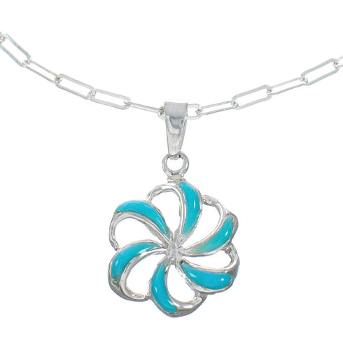 Genuine Sterling Silver Flower Link Chain Necklace Set TX10223