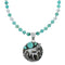 Native American Navajo Turquoise And Silver Horse Pendant Necklace Set TX10198