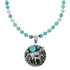 Native American Navajo Turquoise And Silver Horse Pendant Necklace Set TX10198
