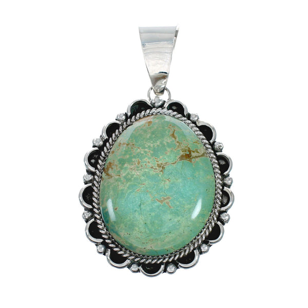 Navajo Native American Sterling Silver Turquoise Pendant TX10199