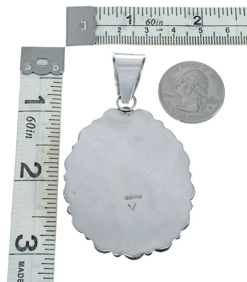 Navajo Native American Sterling Silver Turquoise Pendant TX10199