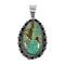 Navajo Native American Sterling Silver Turquoise Pendant TX10200