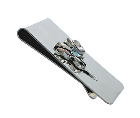 Navajo Hummingbird Inlay Sterling Silver Money Clip TX10201