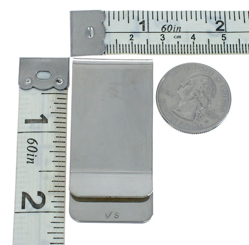 Navajo Hummingbird Inlay Sterling Silver Money Clip TX10202