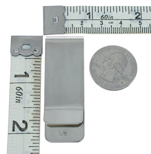 Navajo Flower Inlay Sterling Silver Money Clip TX10207