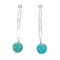 Southwestern Genuine Sterling Silver Turquoise Bead Post Dangle Earrings TX10208