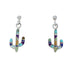 Sterling Silver Southwest Multicolor Cactus Inlay Post Dangle Earrings TX10210