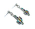 Sterling Silver Southwest Multicolor Cactus Inlay Post Dangle Earrings TX10210