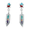 Sterling Silver Inlay Multicolor Feather Turtle Navajo Post Dangle Earrings TX10211