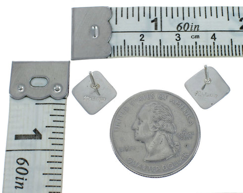 Southwestern Genuine Sterling Silver Turquoise Post Earrings TX10214