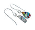 Authentic Sterling Silver And Multicolor Tear Drop Southwestern Hook Dangle Earrings TX10215