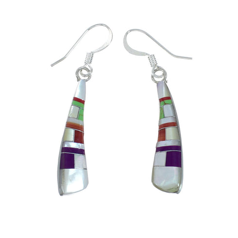Authentic Sterling Silver Multicolor Hook Dangle Earrings TX10229
