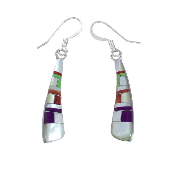Authentic Sterling Silver Multicolor Hook Dangle Earrings TX10229