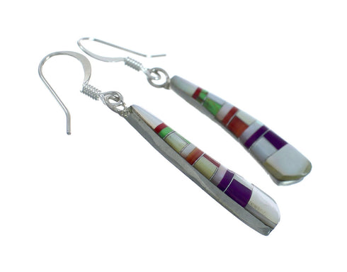 Authentic Sterling Silver Multicolor Hook Dangle Earrings TX10229