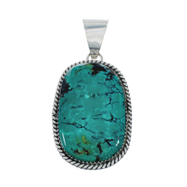 Navajo Native American Sterling Silver Turquoise Pendant TX10238