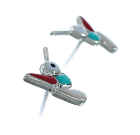 Southwestern Hummingbird Sterling Silver Multicolor Post Earrings TX10247