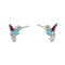 Southwestern Hummingbird Sterling Silver Multicolor Post Earrings TX10248