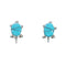 Sterling Silver Inlay Turquoise Turtle Navajo Post Stud Earrings TX10243
