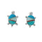 Sterling Silver Inlay Multicolor Turtle Navajo Post Stud Earrings TX10241