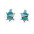 Sterling Silver Inlay Multicolor Turtle Navajo Post Stud Earrings TX10241