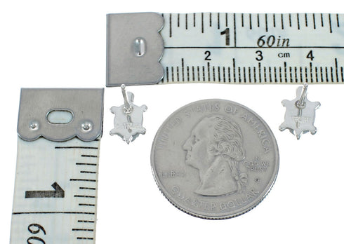 Sterling Silver Inlay Multicolor Turtle Navajo Post Stud Earrings TX10241