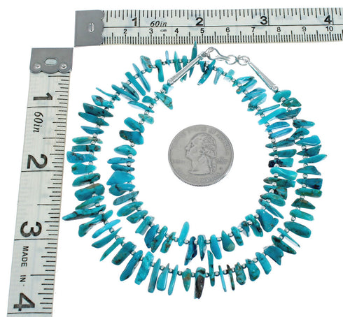 Navajo Turquoise Sterling Silver Bead Necklace TX10240
