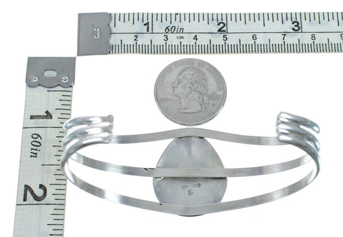 Native American Turquoise Sterling Silver Tear Drop Navajo Cuff Bracelet TX10256