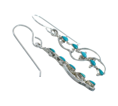 Southwest Turquoise Hook Dangle Sterling Silver Earrings TX10277