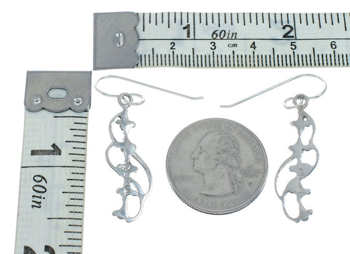 Southwest Turquoise Hook Dangle Sterling Silver Earrings TX10277