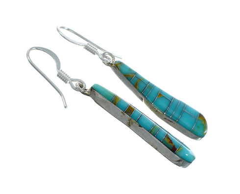 Sterling Silver And Turquoise Southwestern Hook Dangle Earrings TX10284