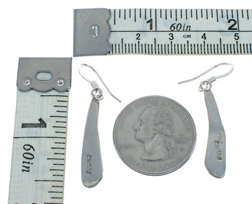 Sterling Silver And Turquoise Southwestern Hook Dangle Earrings TX10285